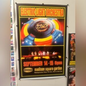 Electric Light Orchestra Vintage Concert Poster - Black/Yellow/Red/Blue